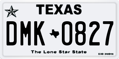 TX license plate DMK0827