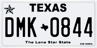 TX license plate DMK0844