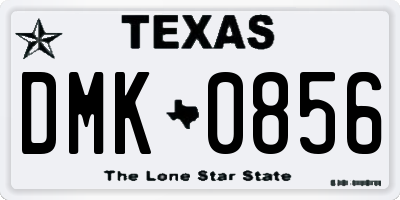 TX license plate DMK0856