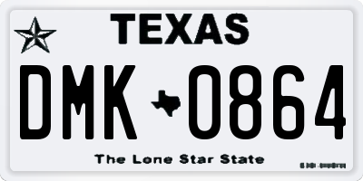TX license plate DMK0864
