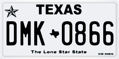 TX license plate DMK0866