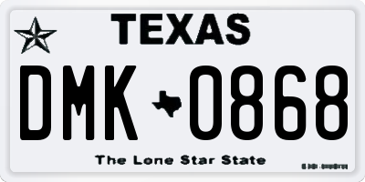 TX license plate DMK0868