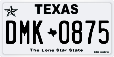 TX license plate DMK0875