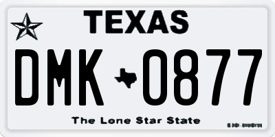 TX license plate DMK0877