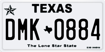 TX license plate DMK0884