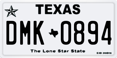 TX license plate DMK0894