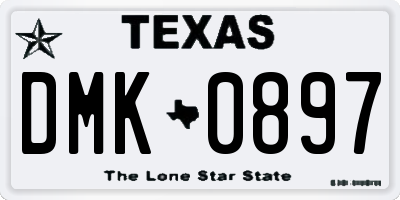 TX license plate DMK0897