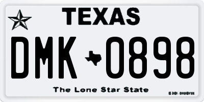 TX license plate DMK0898