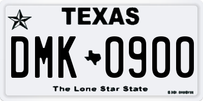 TX license plate DMK0900
