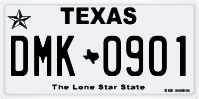 TX license plate DMK0901