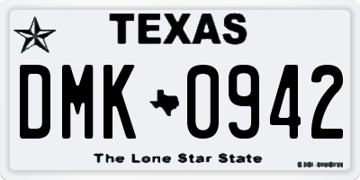 TX license plate DMK0942
