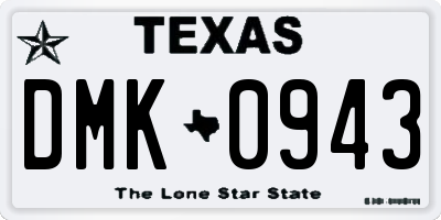 TX license plate DMK0943