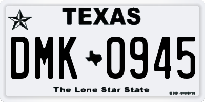 TX license plate DMK0945
