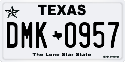 TX license plate DMK0957