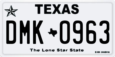 TX license plate DMK0963