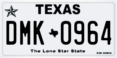 TX license plate DMK0964