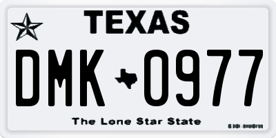 TX license plate DMK0977