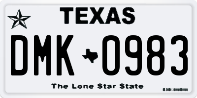 TX license plate DMK0983