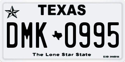 TX license plate DMK0995