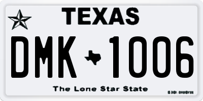 TX license plate DMK1006