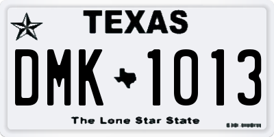 TX license plate DMK1013