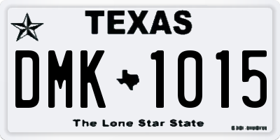 TX license plate DMK1015