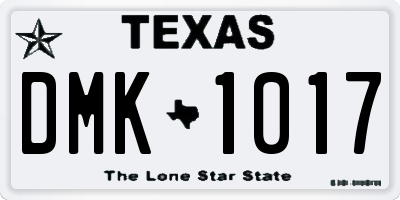 TX license plate DMK1017