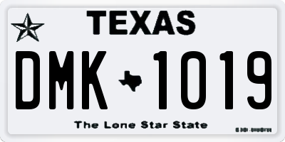 TX license plate DMK1019