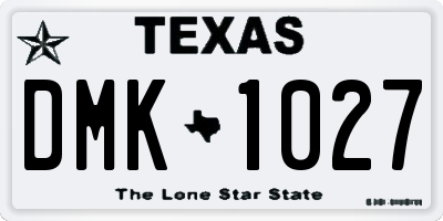 TX license plate DMK1027