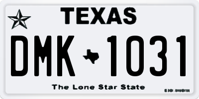 TX license plate DMK1031