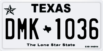 TX license plate DMK1036