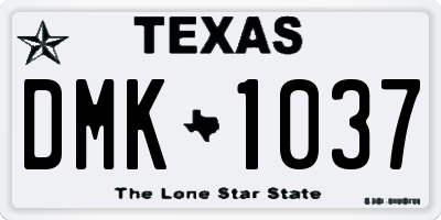 TX license plate DMK1037