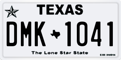 TX license plate DMK1041