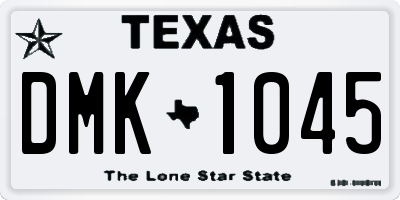 TX license plate DMK1045
