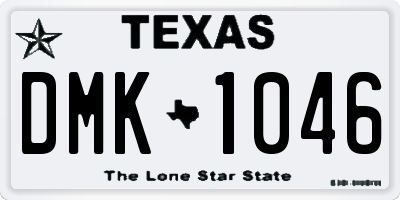 TX license plate DMK1046