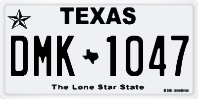 TX license plate DMK1047