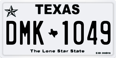TX license plate DMK1049