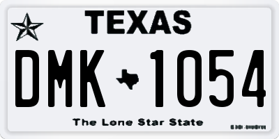 TX license plate DMK1054