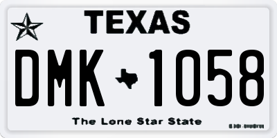 TX license plate DMK1058