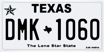 TX license plate DMK1060