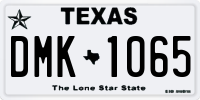 TX license plate DMK1065
