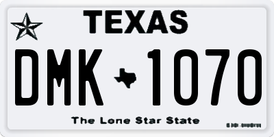 TX license plate DMK1070