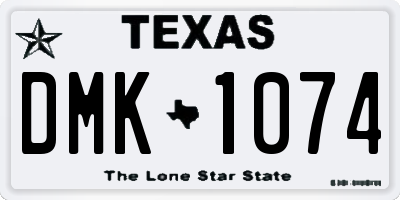 TX license plate DMK1074