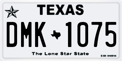 TX license plate DMK1075