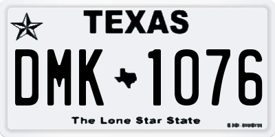 TX license plate DMK1076