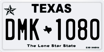 TX license plate DMK1080