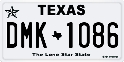 TX license plate DMK1086