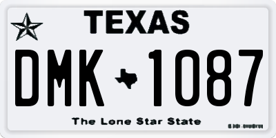 TX license plate DMK1087