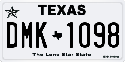 TX license plate DMK1098