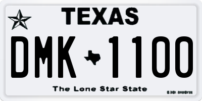 TX license plate DMK1100